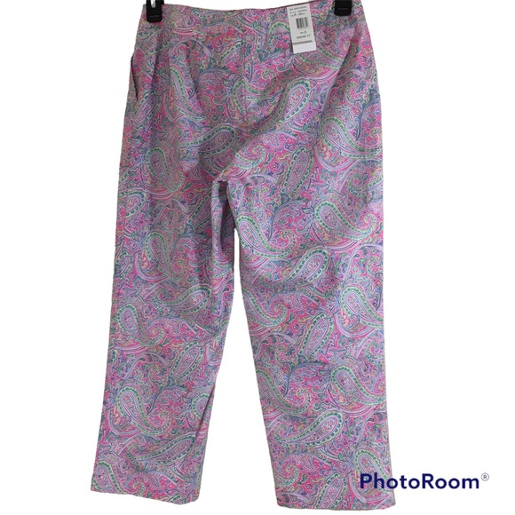 Izod Paisley Capri Pant Worth Avenue NWT Size 6 - Picture 2 of 2